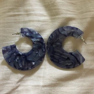 Blue large earrings
